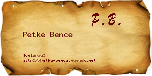Petke Bence névjegykártya
