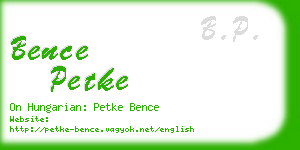 bence petke business card